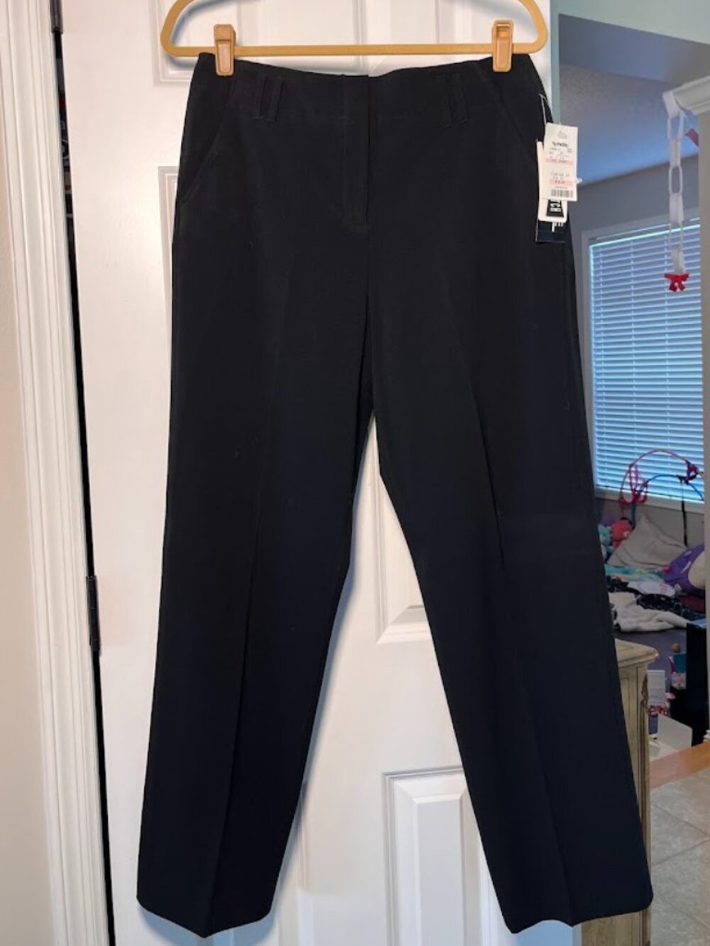 Set of 2 NWT Larry Levine Black Dress Pants Size 12 (Linen Blend & Straight Leg)